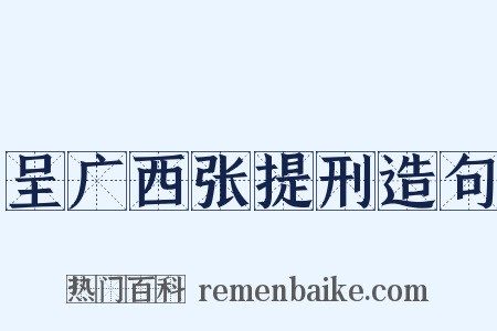 呈广西张提刑造句是什么意思的图片